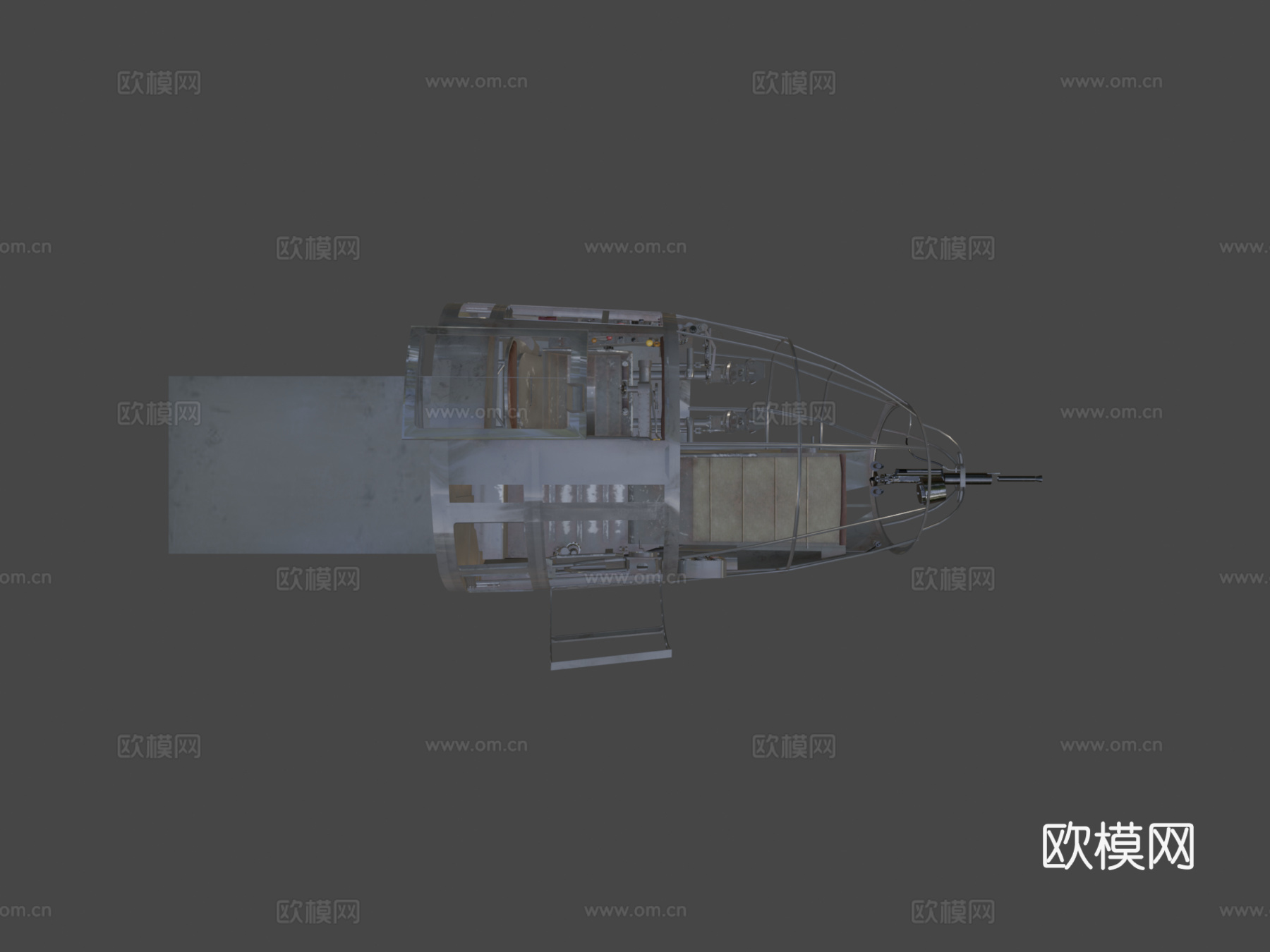 旧款He111H16驾驶舱3d模型下载（渲染图6）