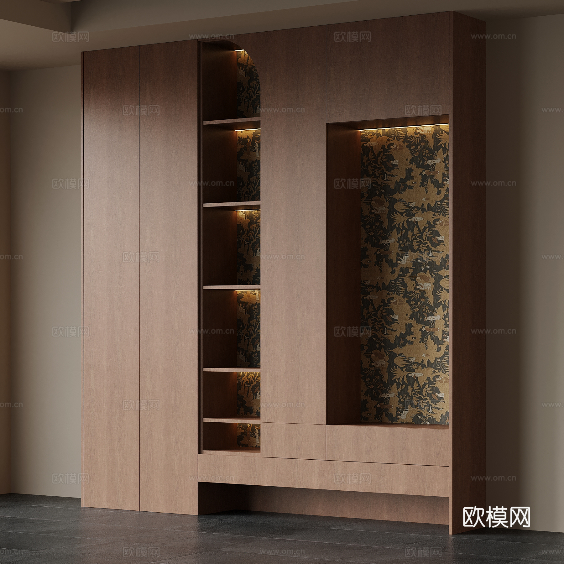 中古风鞋柜3d模型下载