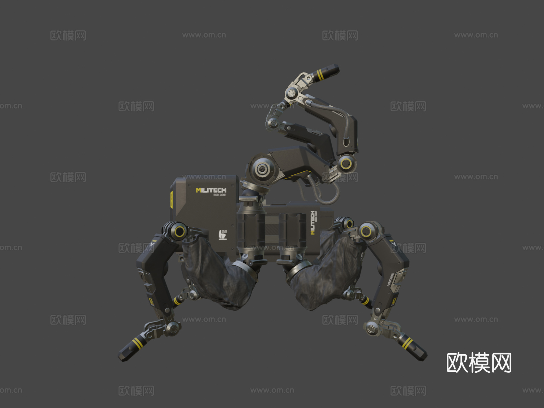 赛博朋克2077军用科技机器人3d模型下载（渲染图8）