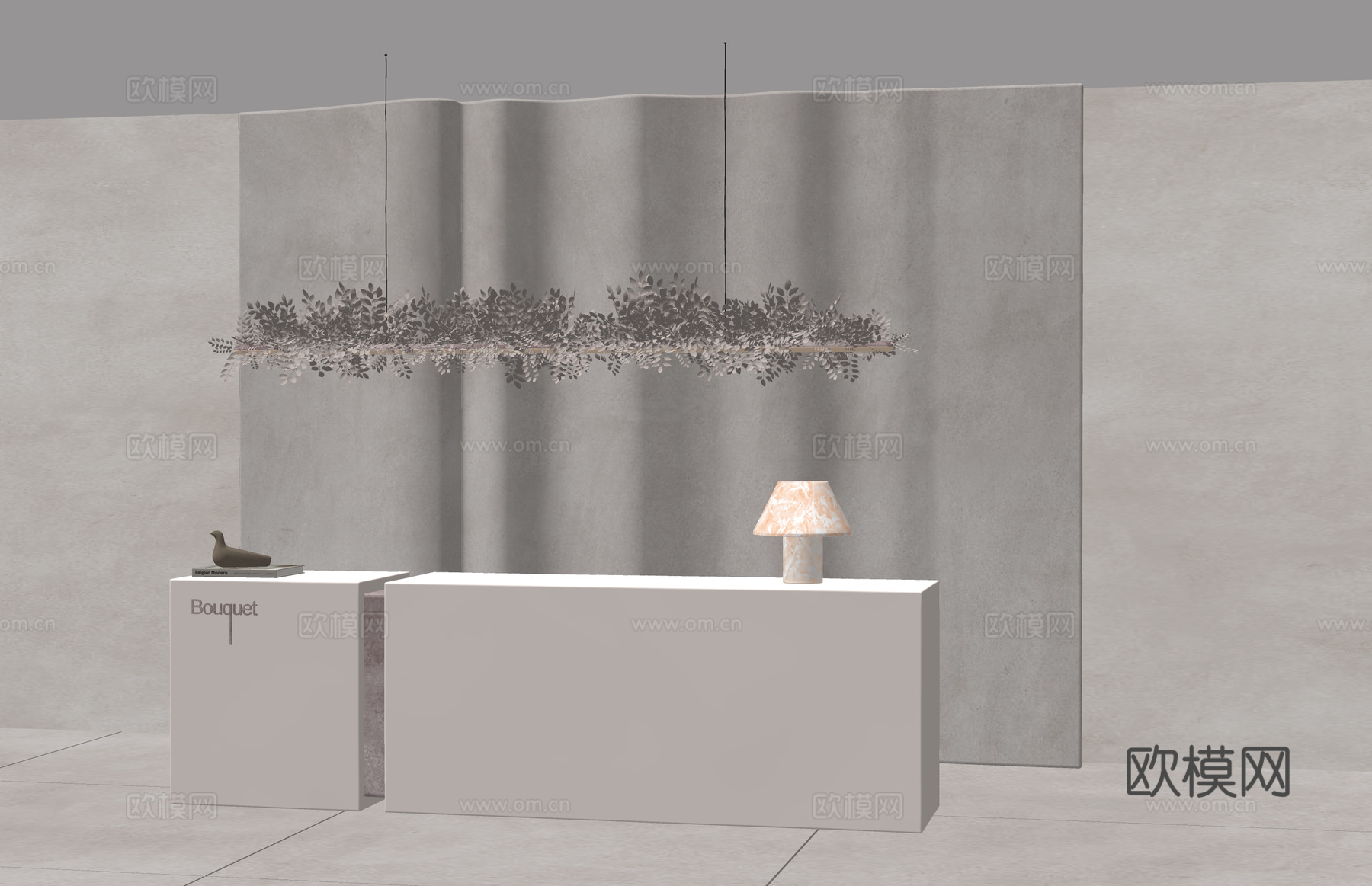 公司前台 接待 前台接待su模型下载（渲染图2）