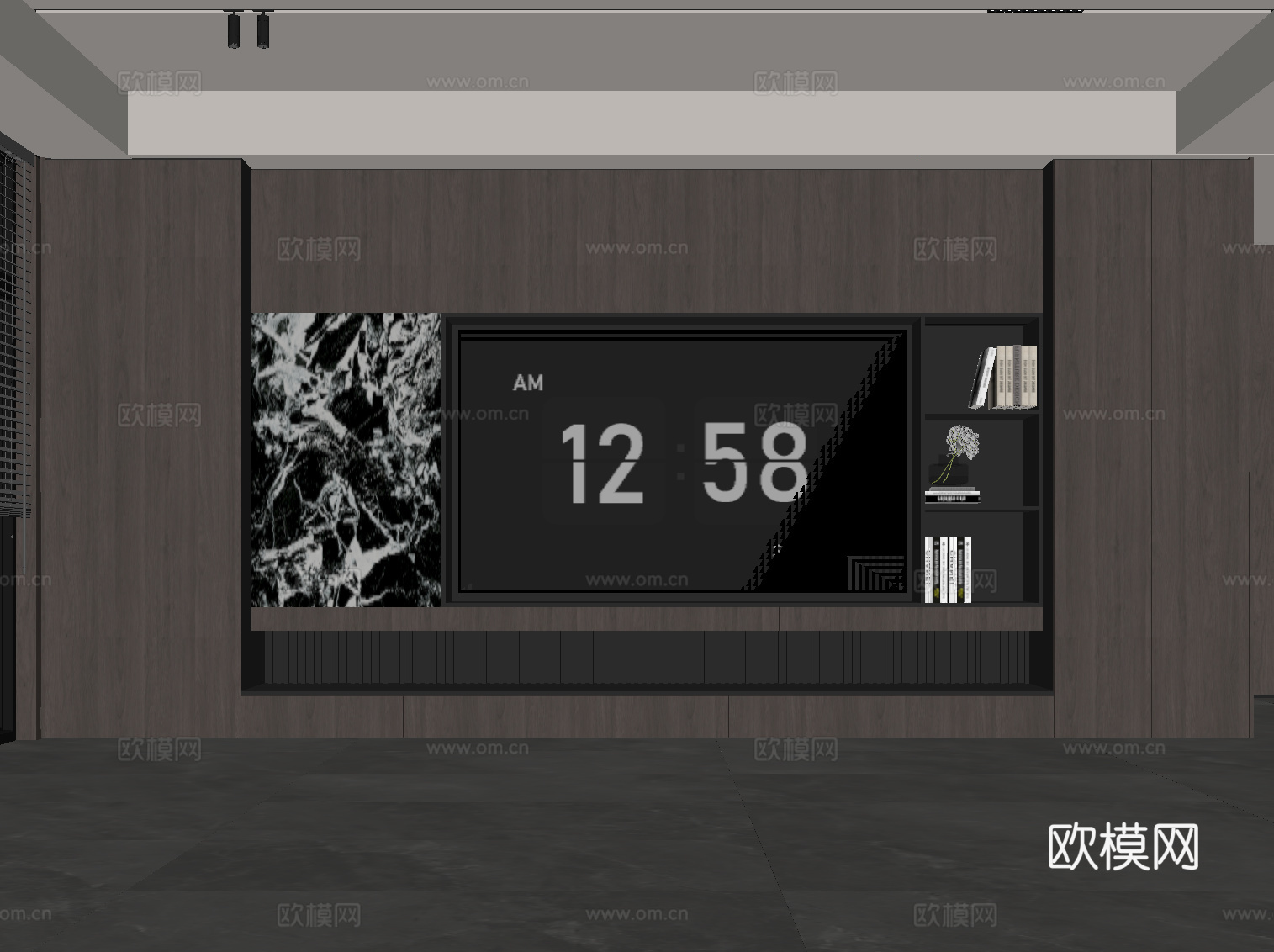 现代意式背景墙 电视背景墙su模型