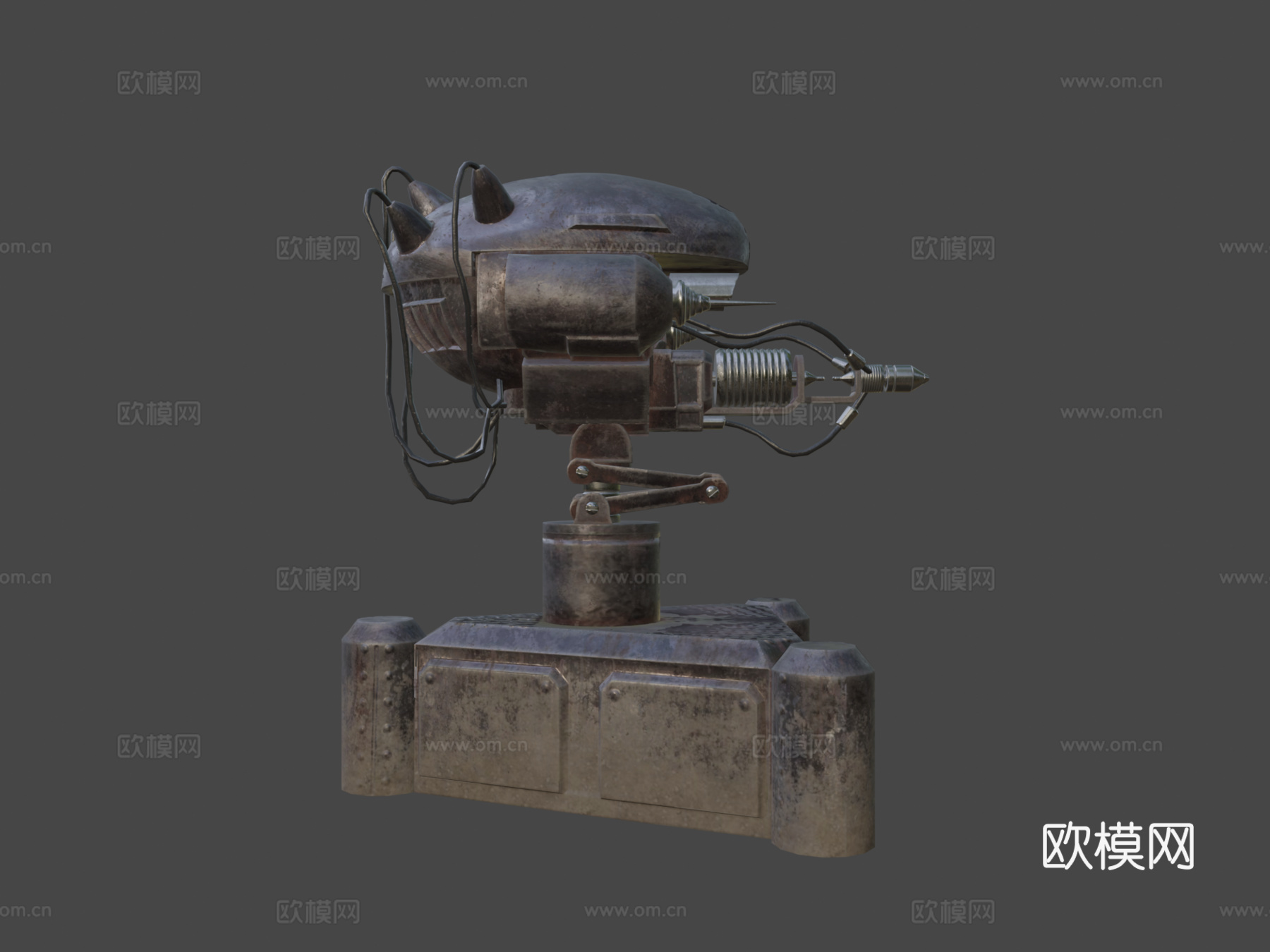 FO3风格英克雷炮塔3d模型下载（渲染图7）