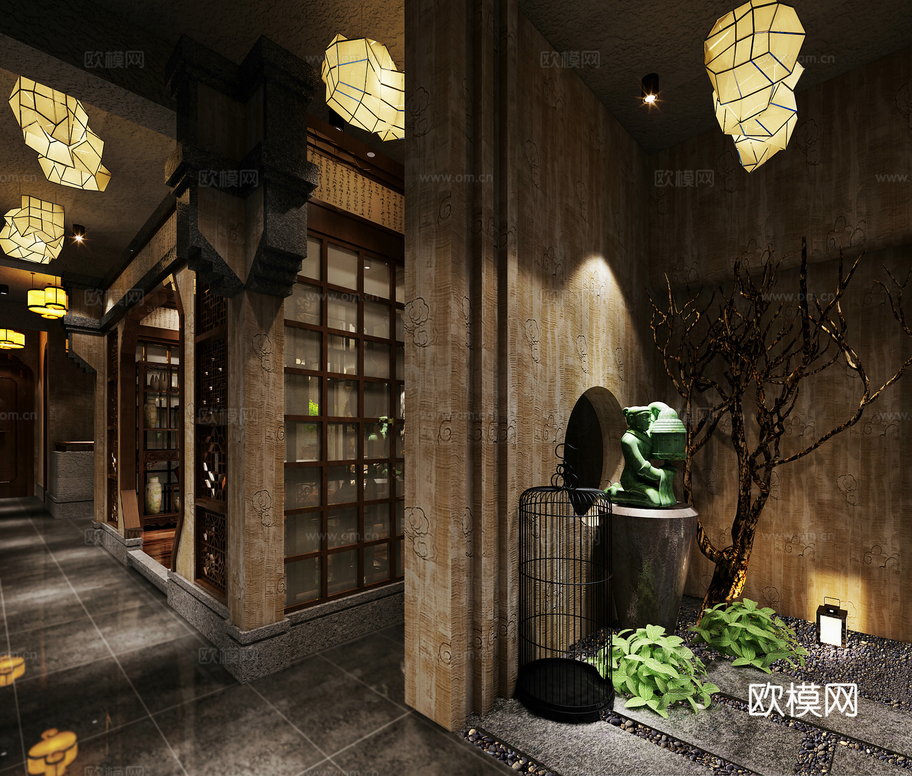 禅意茶楼 最新全套施工图合集cad施工图