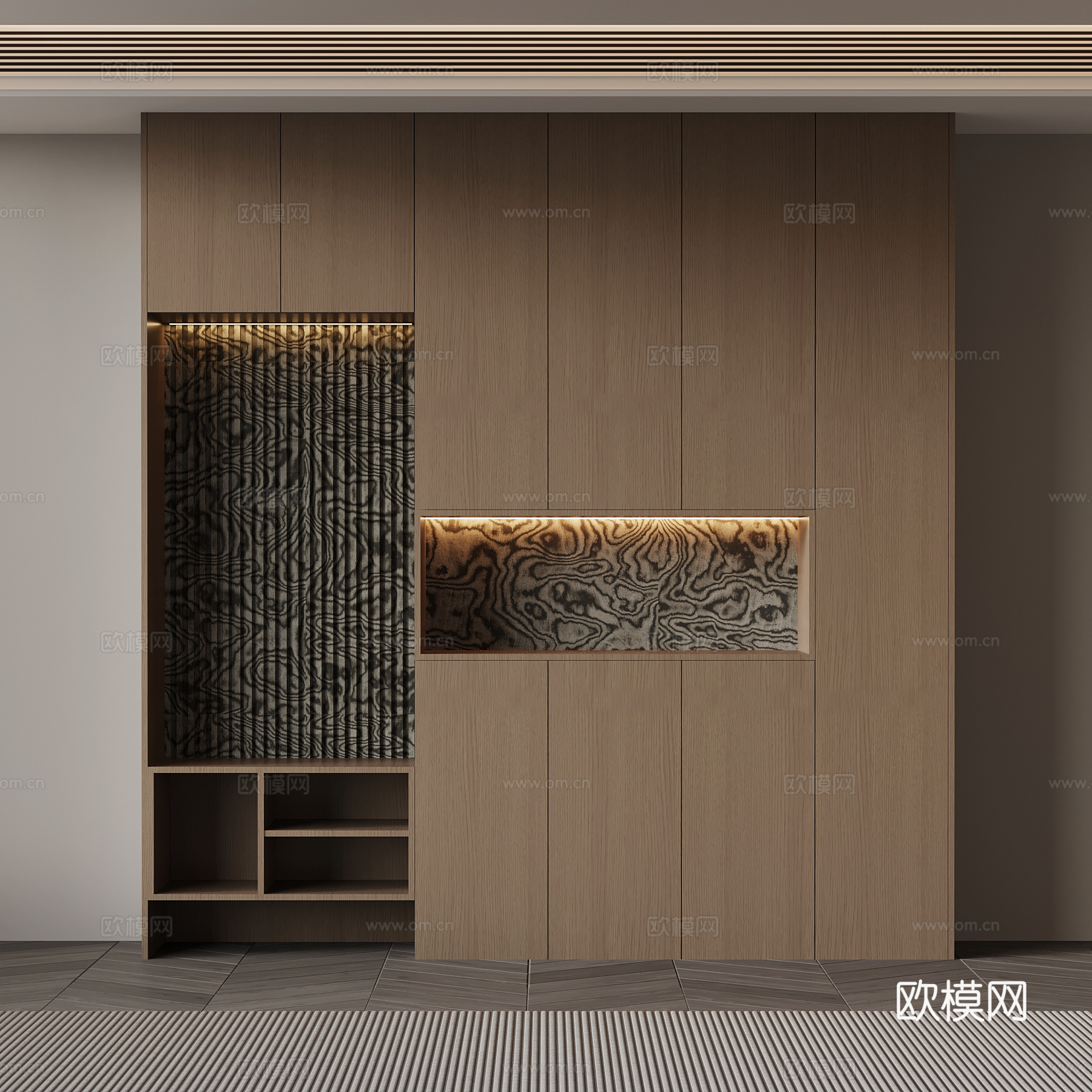 意式鞋柜su模型下载（渲染图1）