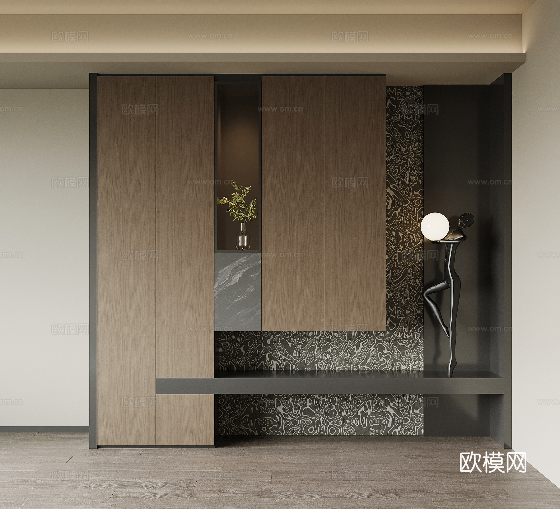 现代意式鞋柜 入户鞋柜su模型