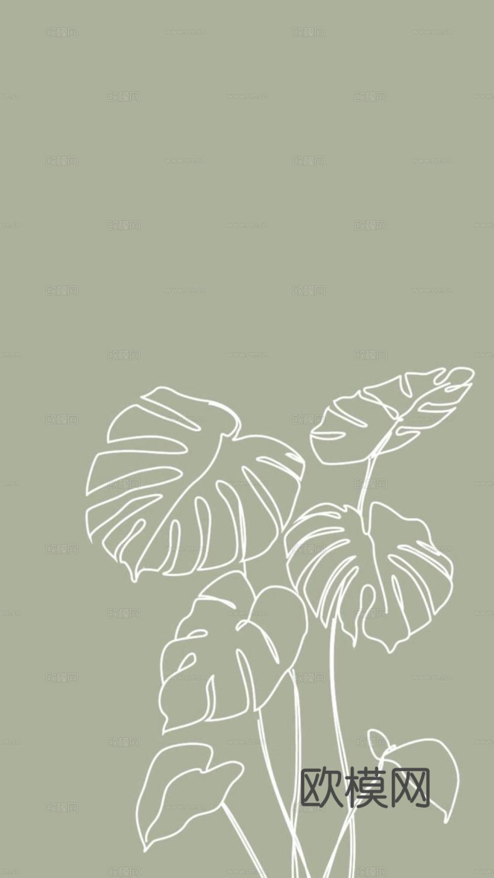 植物壁纸壁布 植物印花壁纸