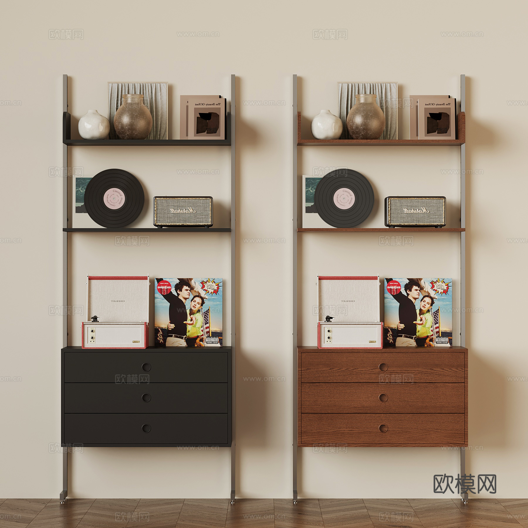 现代复古置物架su模型