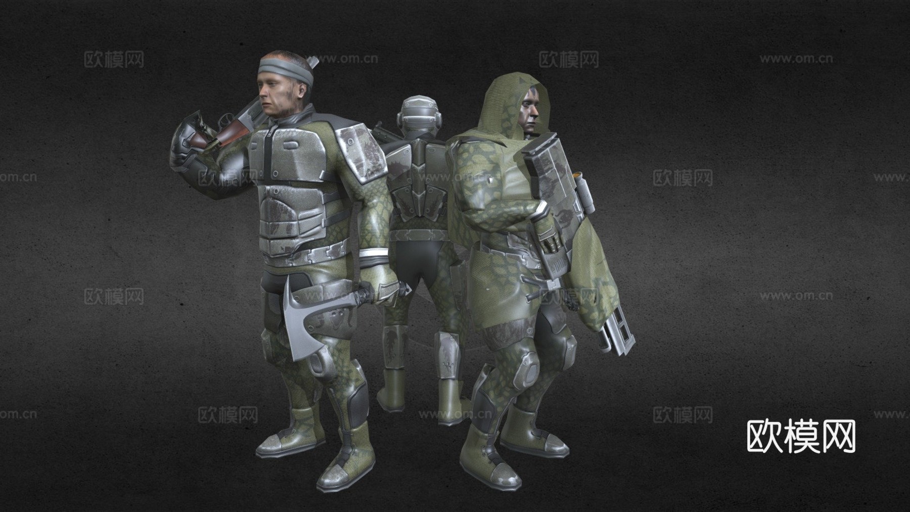 龙牙雇佣兵3d模型下载（渲染图1）