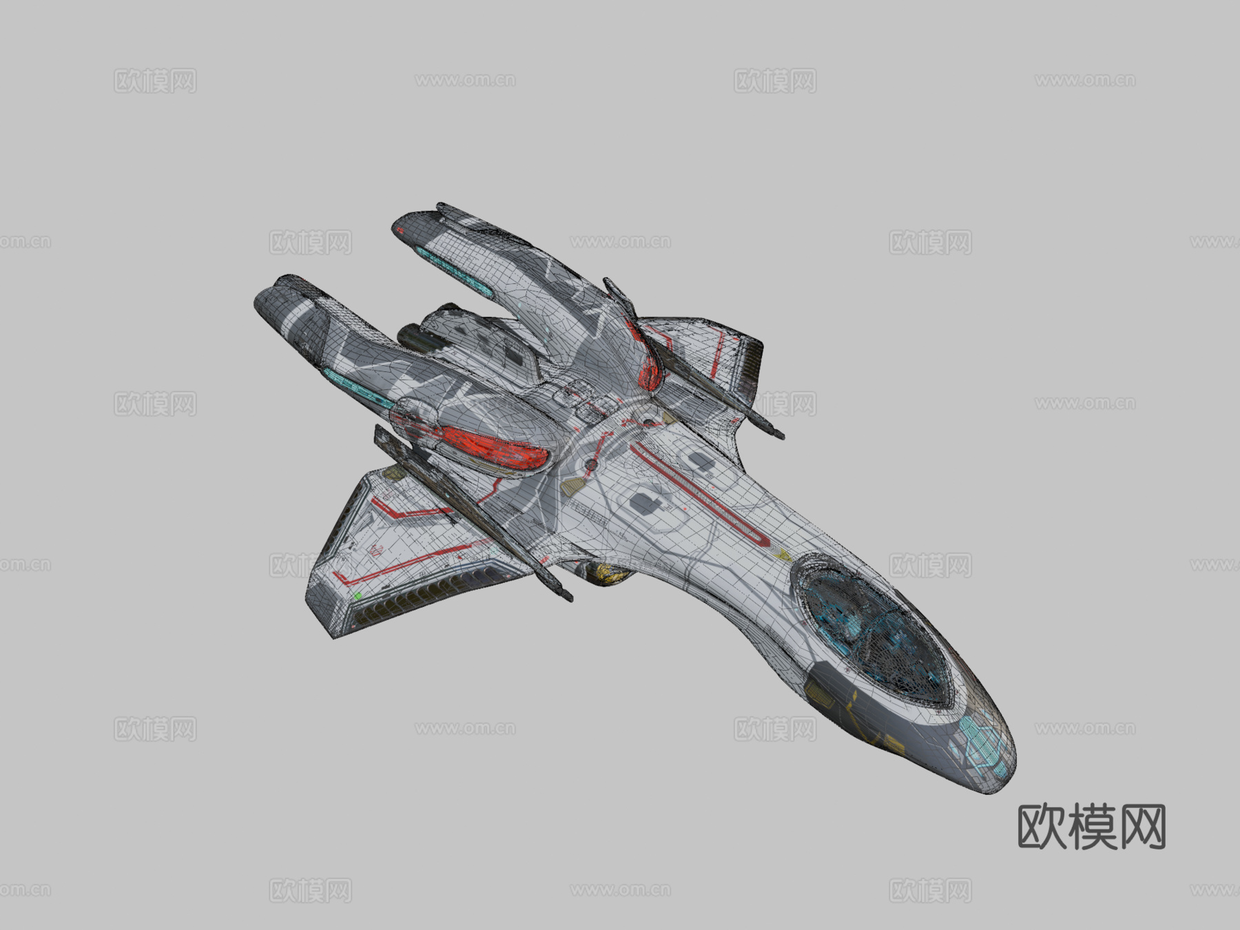 AC409女武神级曲速战斗机3d模型下载（渲染图2）