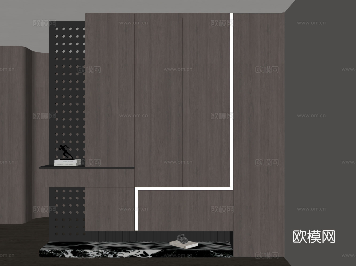 现代意式玄关柜 入户柜su模型