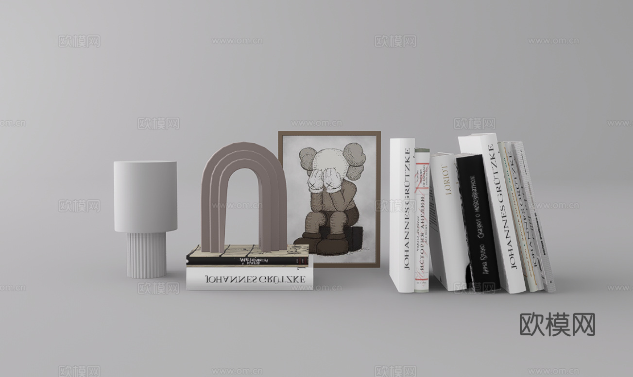 书籍摆件su模型
