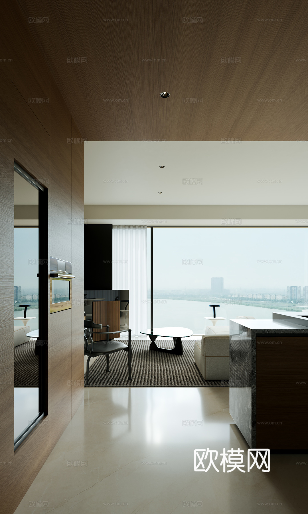 现代客餐厅3d模型下载（渲染图5）