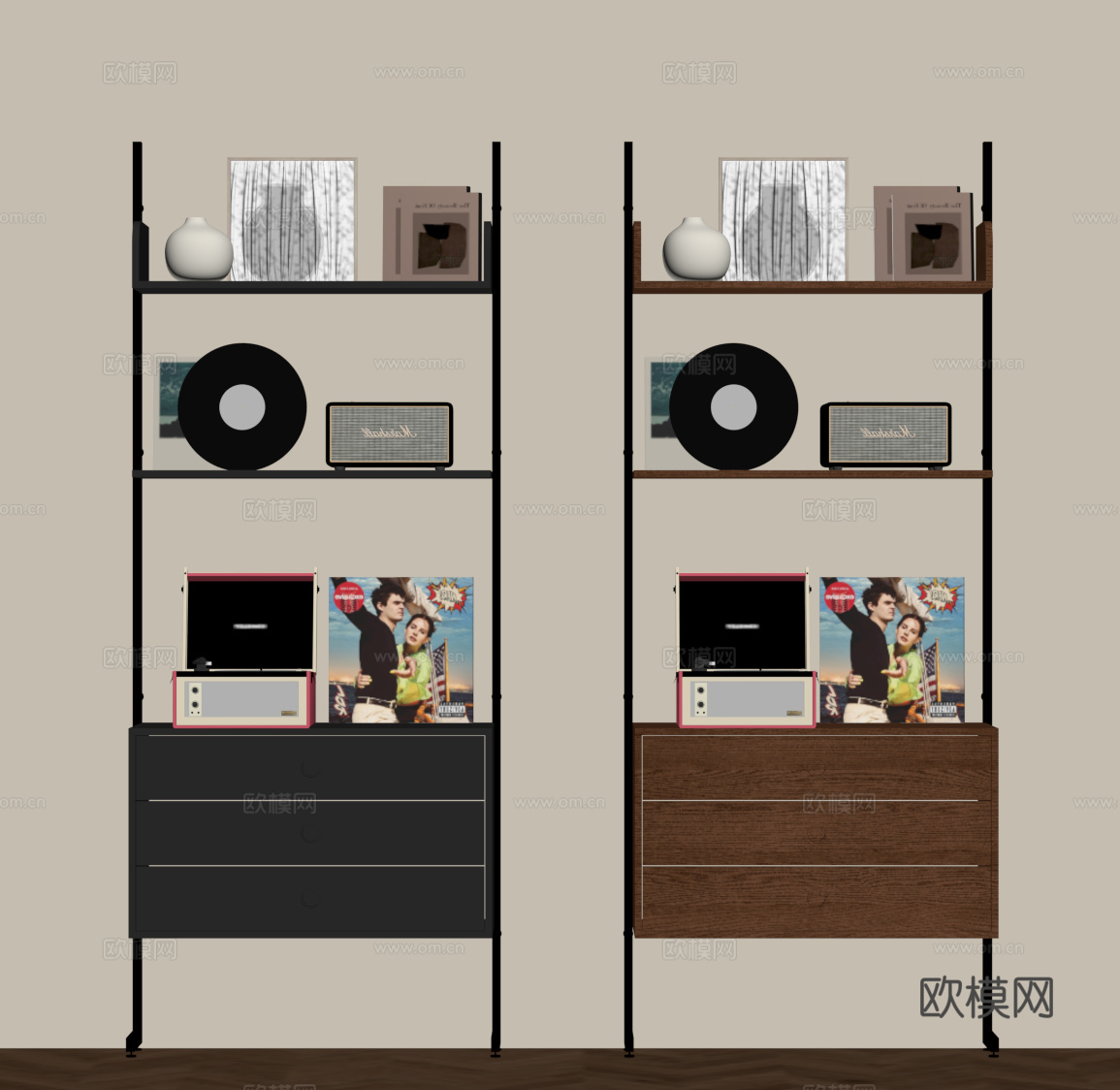 现代复古置物架su模型