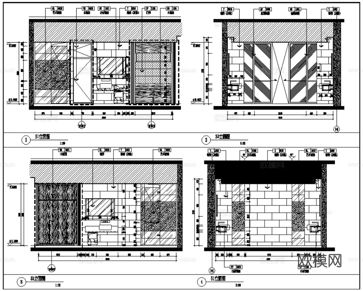 22套酒店客房CAD施工图cad施工图