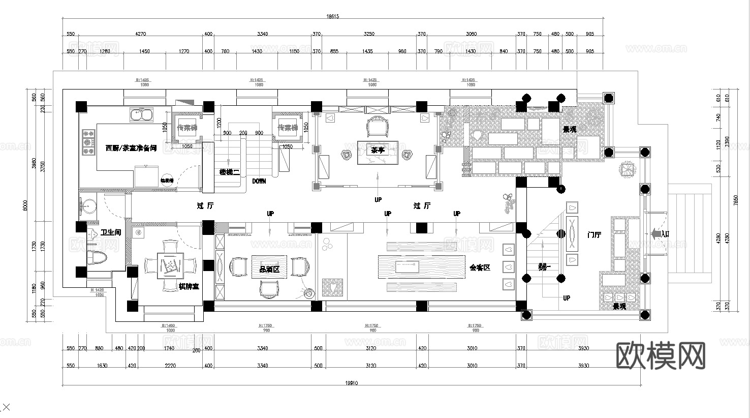 禅意茶楼 最新全套施工图合集cad施工图