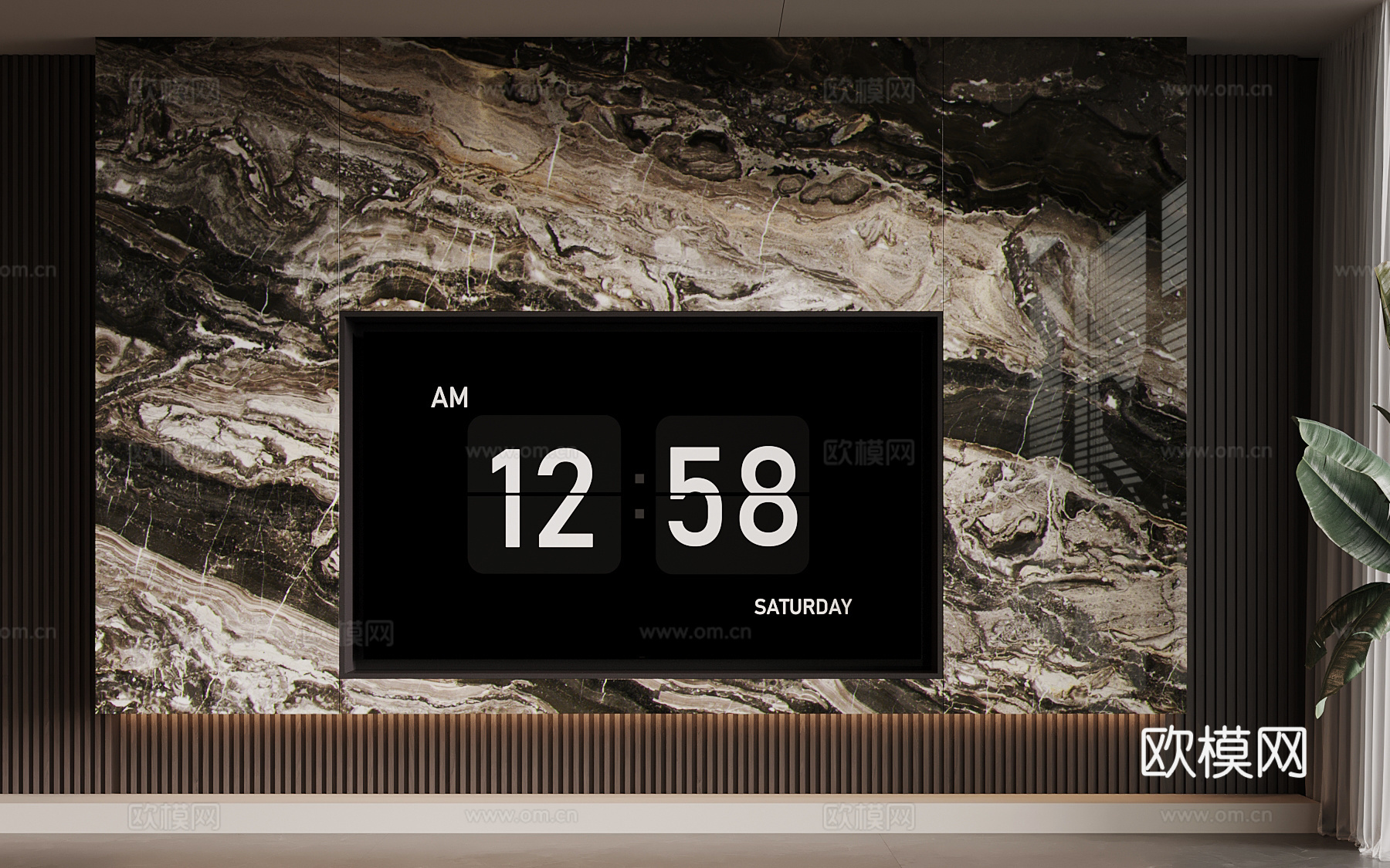 现代背景墙 电视背景墙su模型