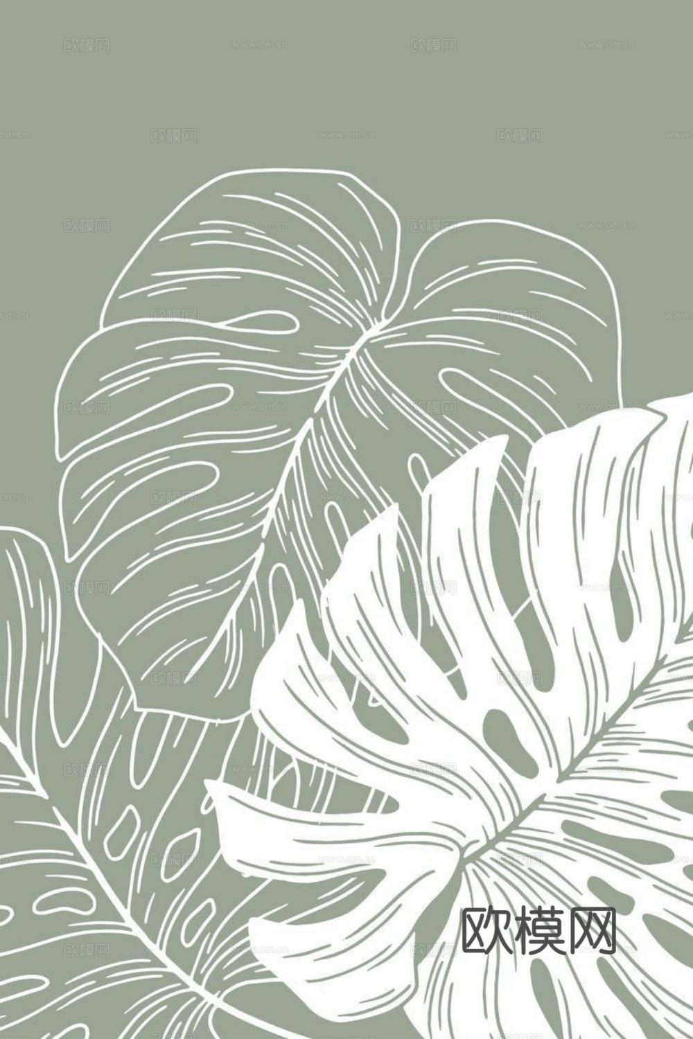 植物壁纸壁布 植物印花壁纸