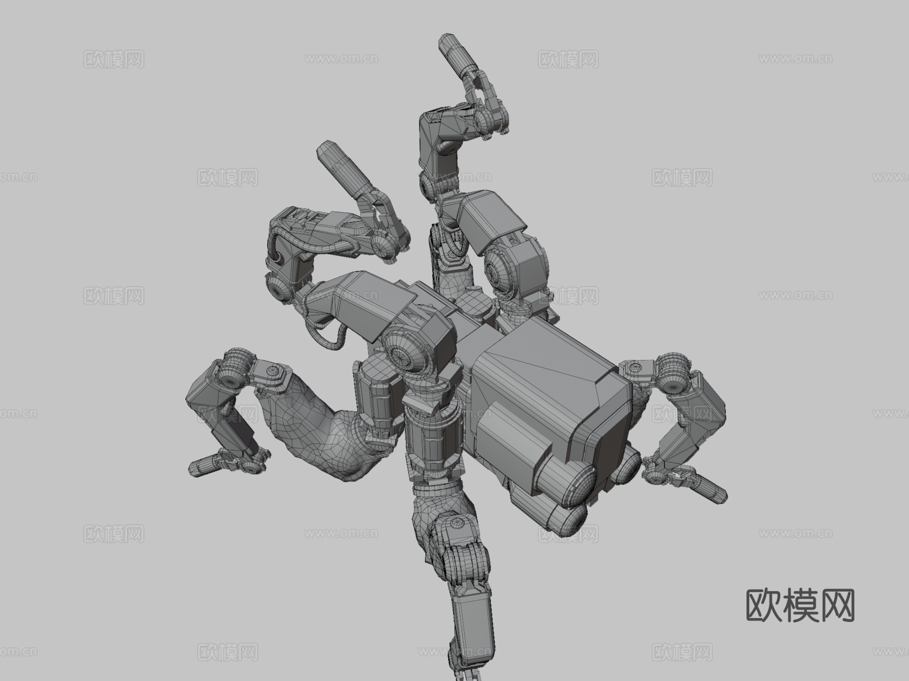 赛博朋克2077军用科技机器人3d模型下载（渲染图3）