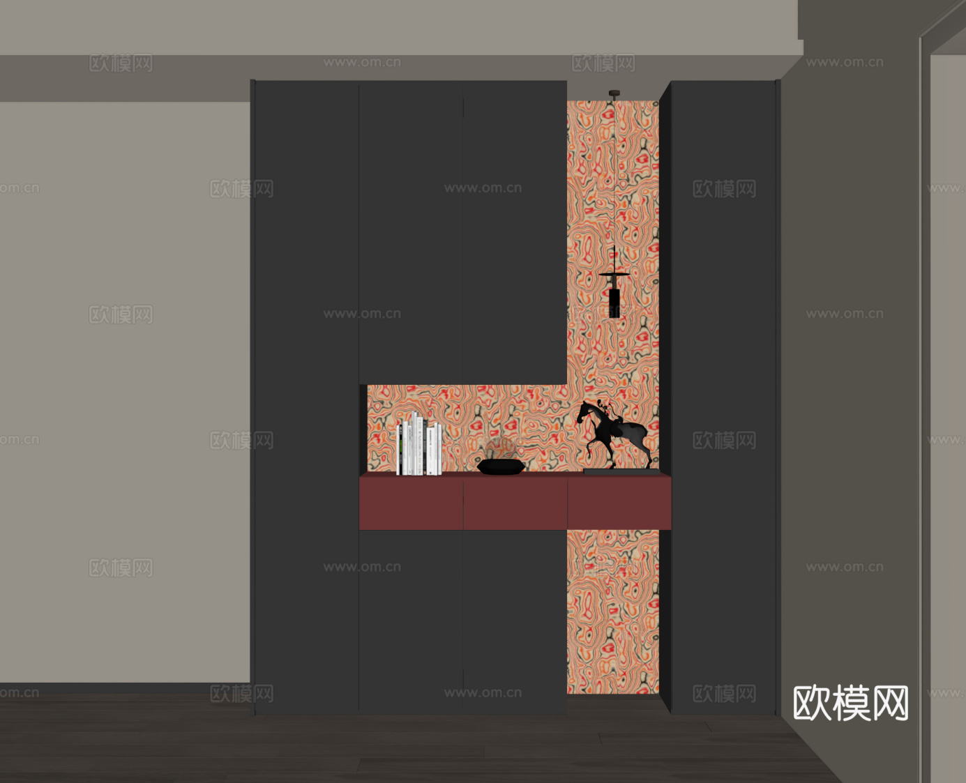 现代意式鞋柜 入户鞋柜su模型