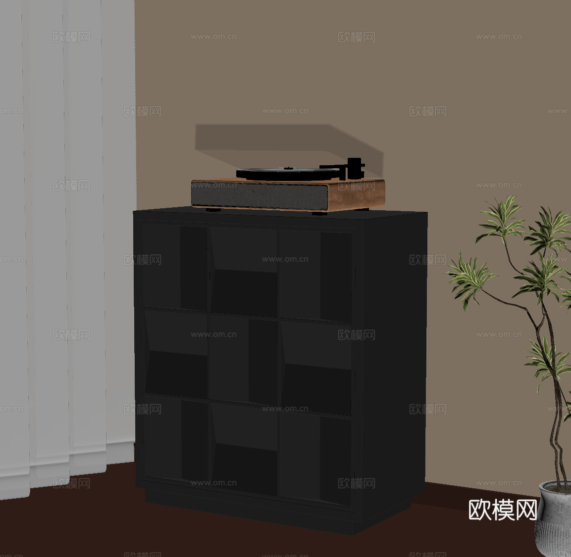 法式复古斗柜 边柜 矮柜su模型