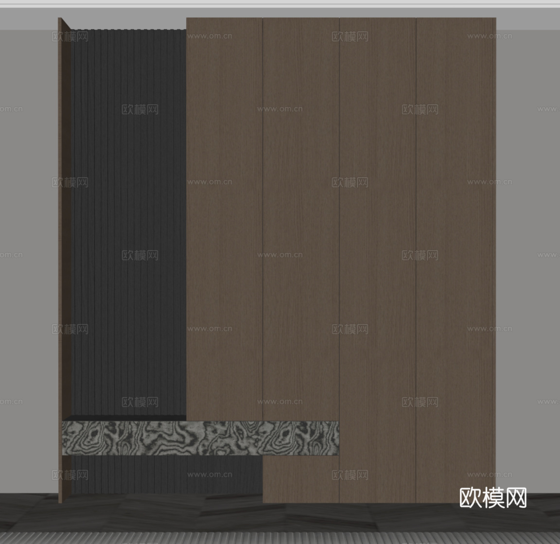 意式鞋柜su模型下载（渲染图2）