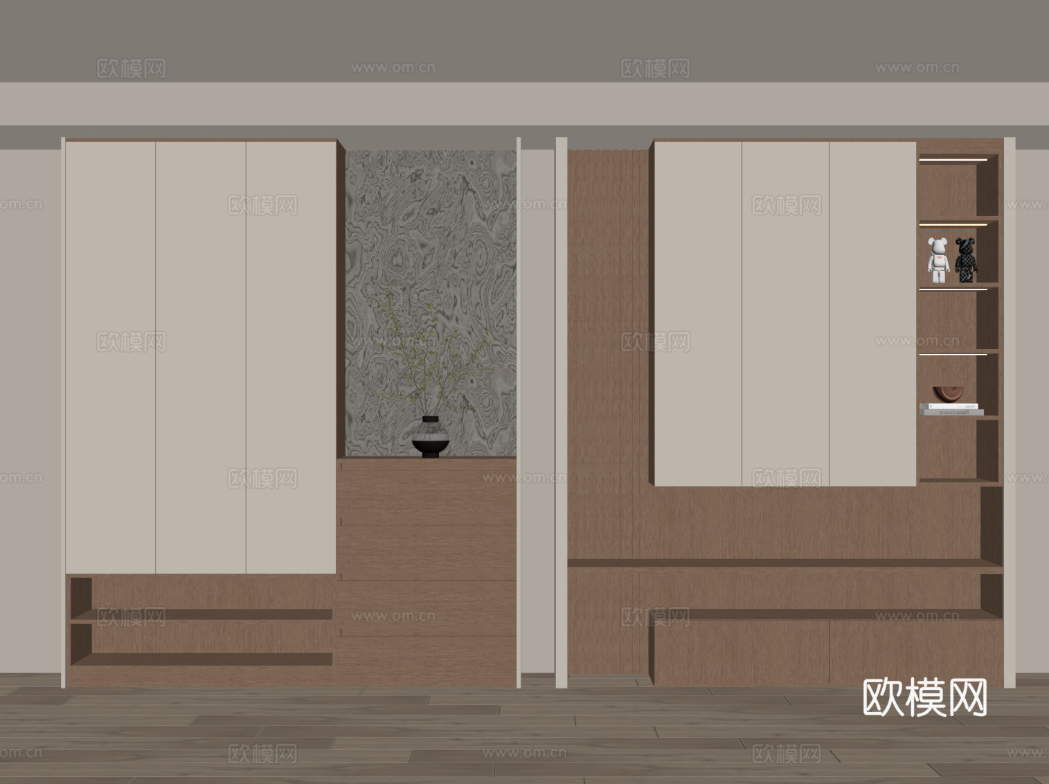 现代简约鞋柜 入户鞋柜su模型