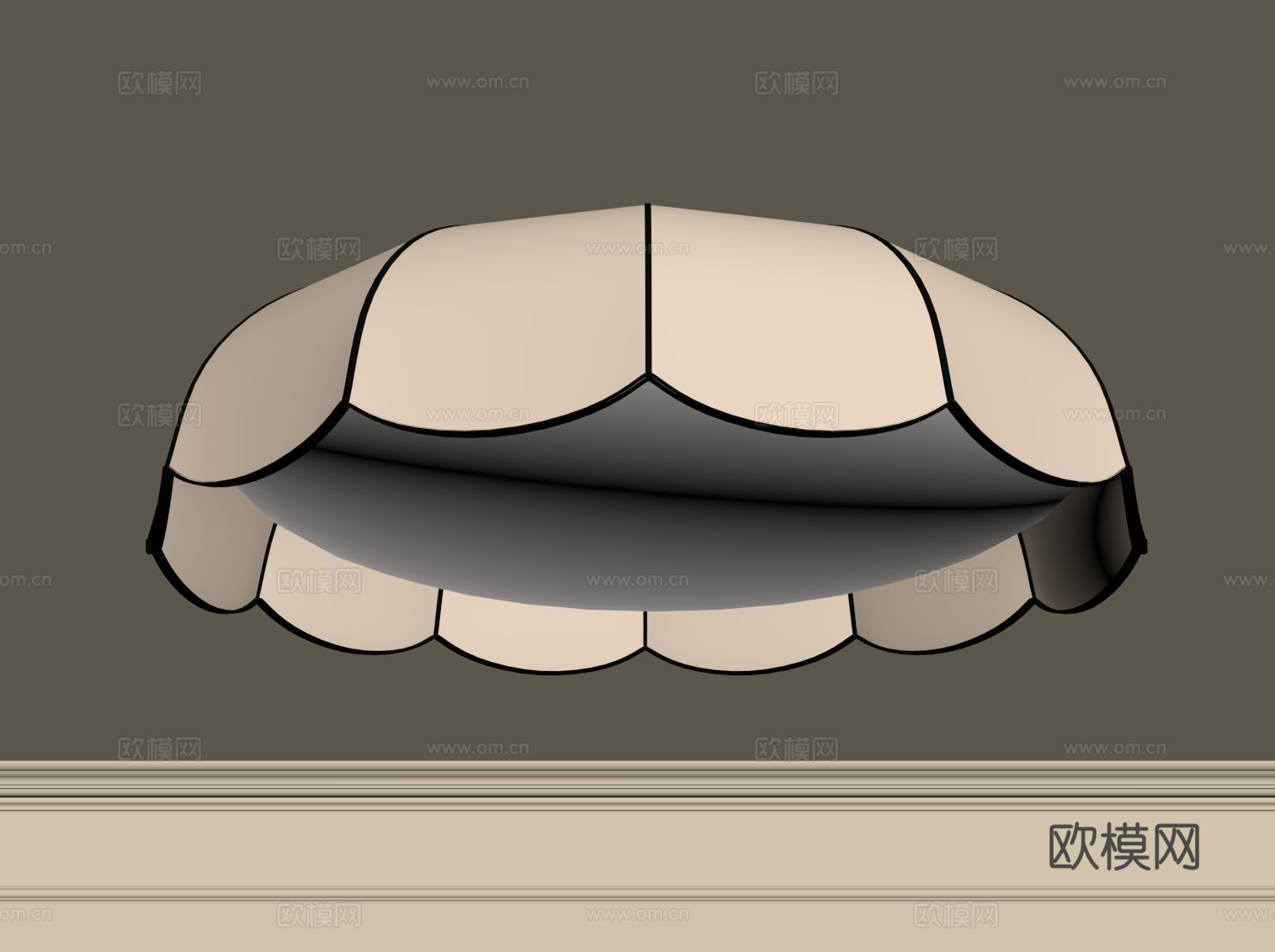 法式复古吸顶灯su模型