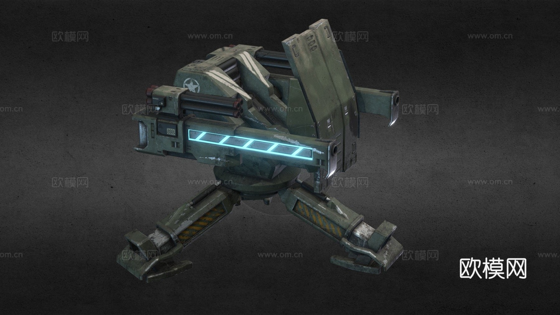 千鸟炮塔3d模型下载（渲染图1）