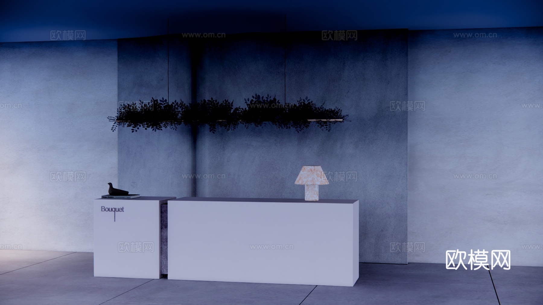 公司前台 接待 前台接待su模型下载（渲染图1）