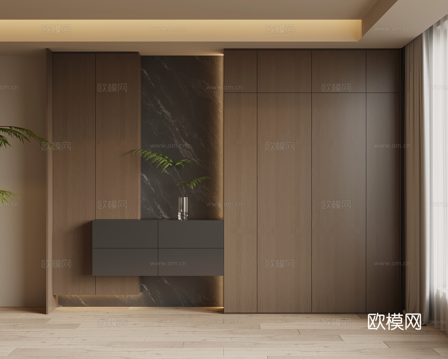 现代意式鞋柜 入户鞋柜su模型
