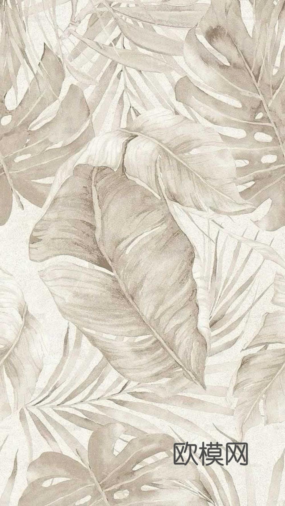 植物壁纸壁布 植物印花壁纸