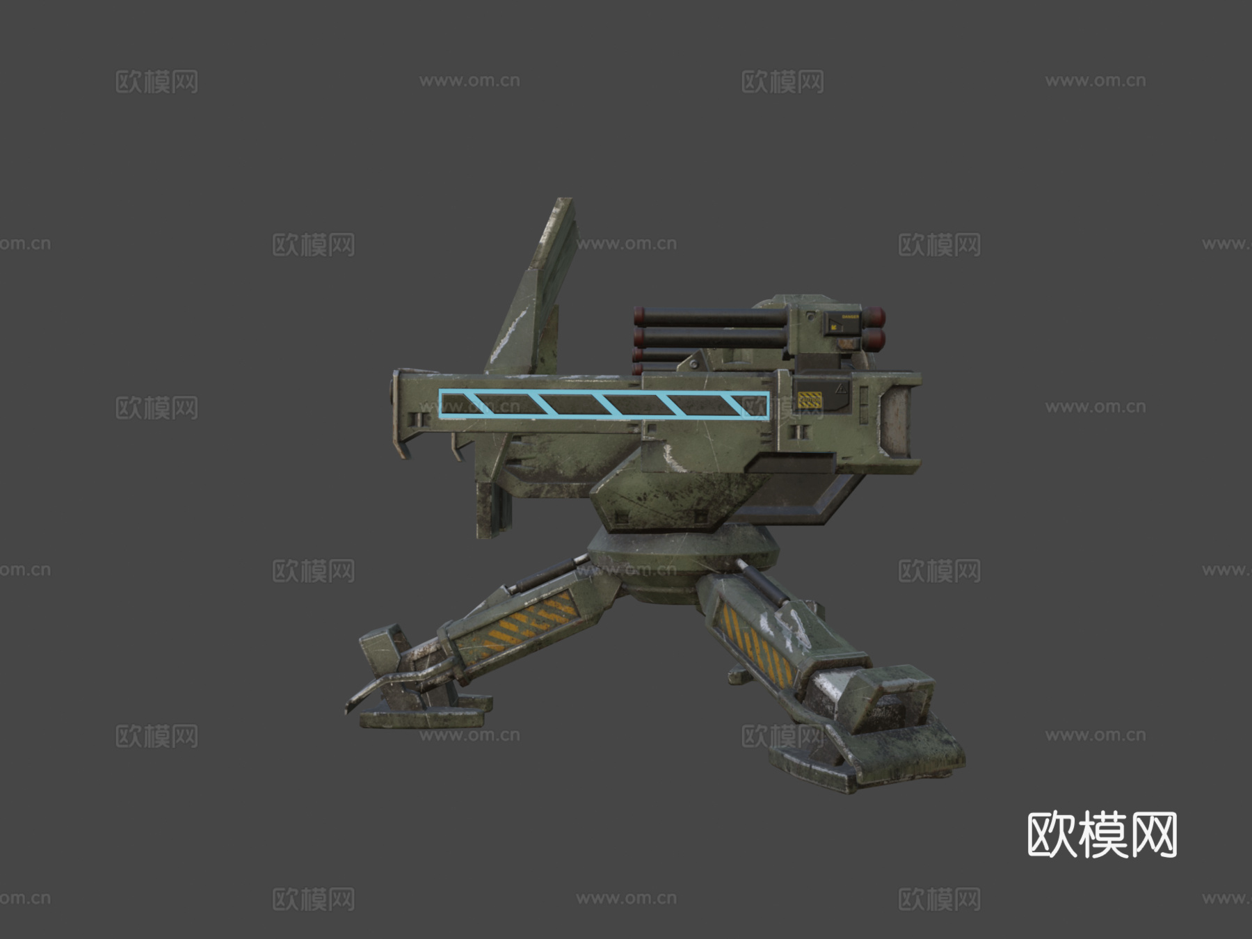 千鸟炮塔3d模型下载（渲染图8）