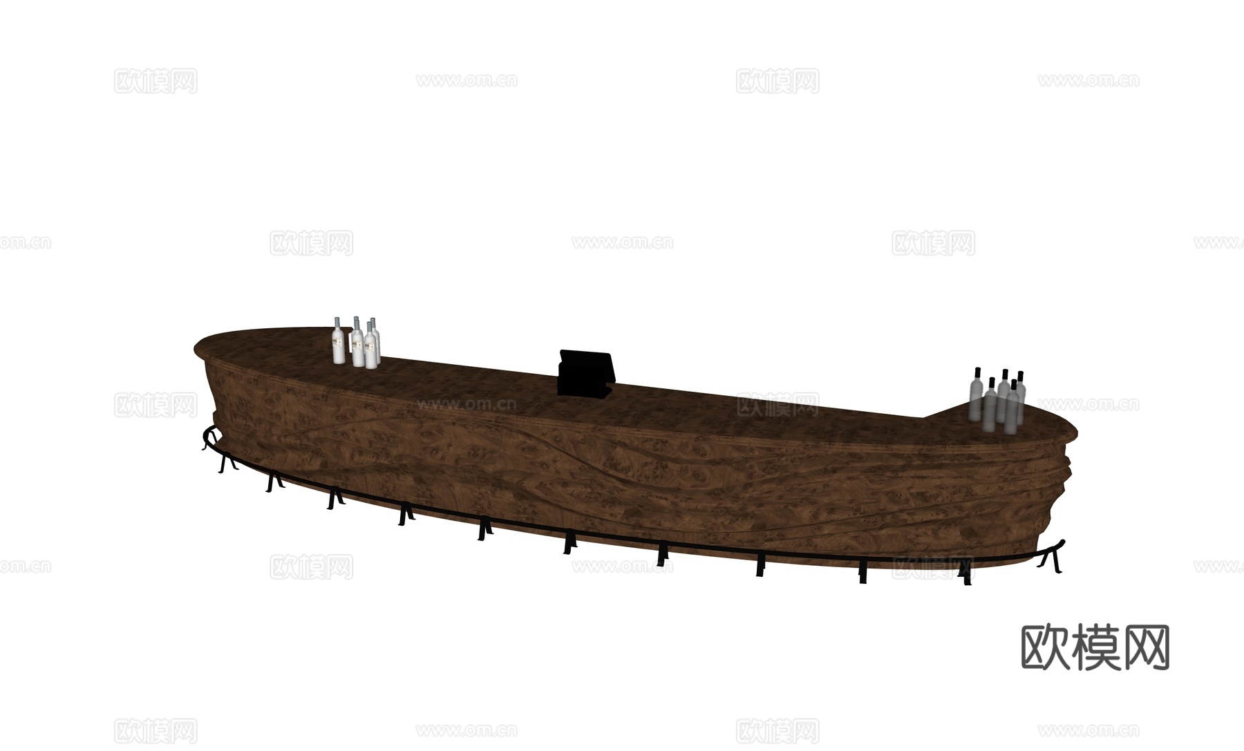 现代接待台吧台su模型