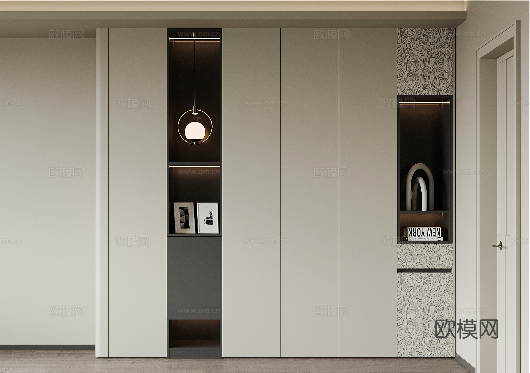 现代玄关柜 入户鞋柜su模型