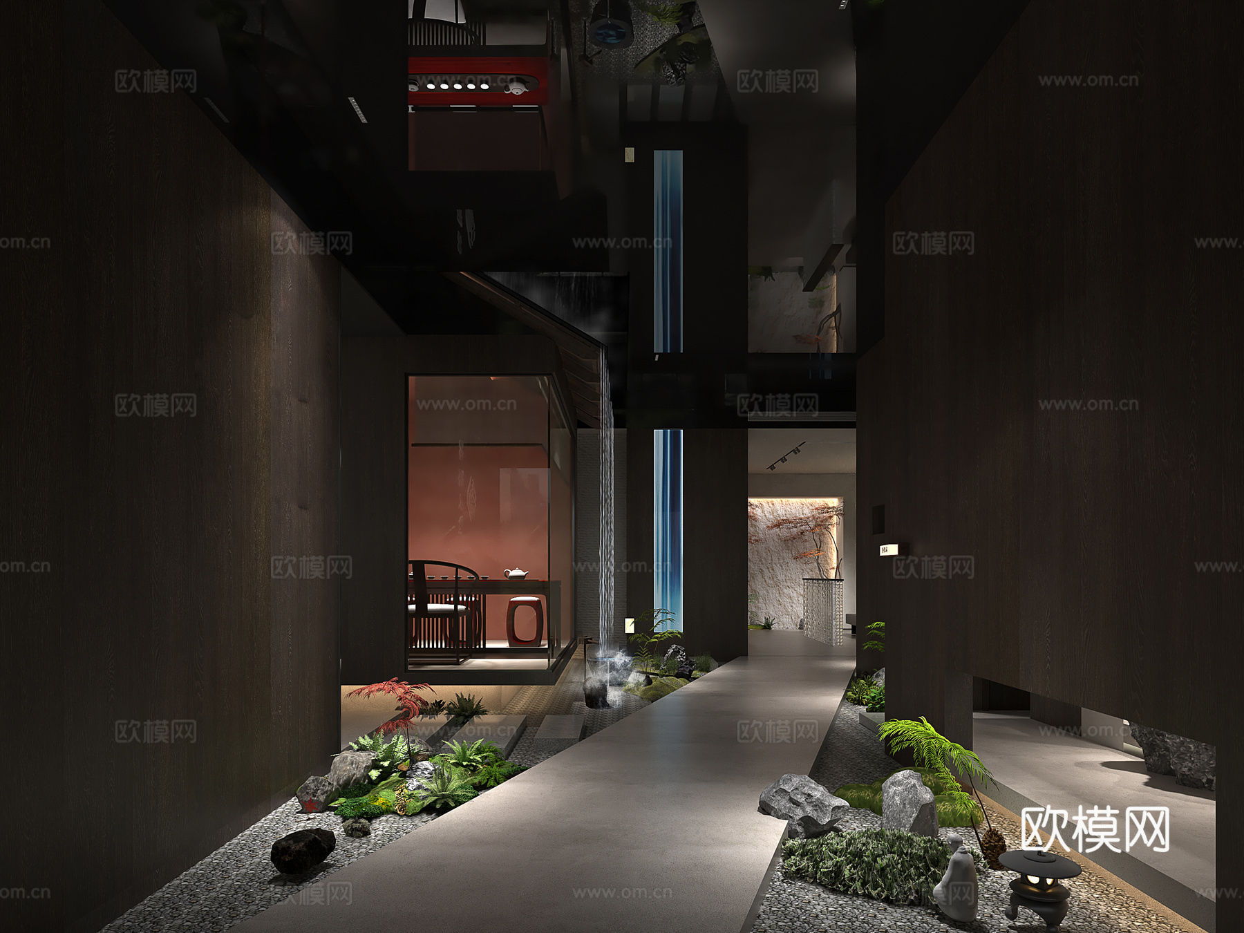 高端茶楼会所 最新全套施工图 效果图合集cad施工图