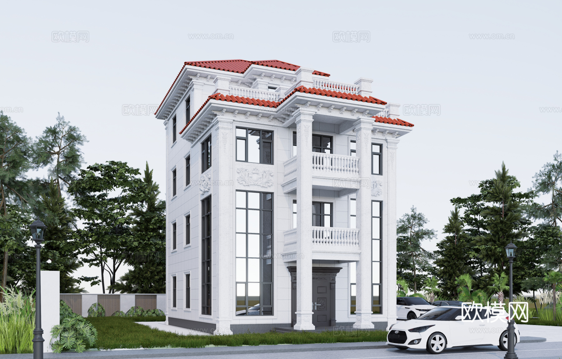 欧式别墅模型su模型