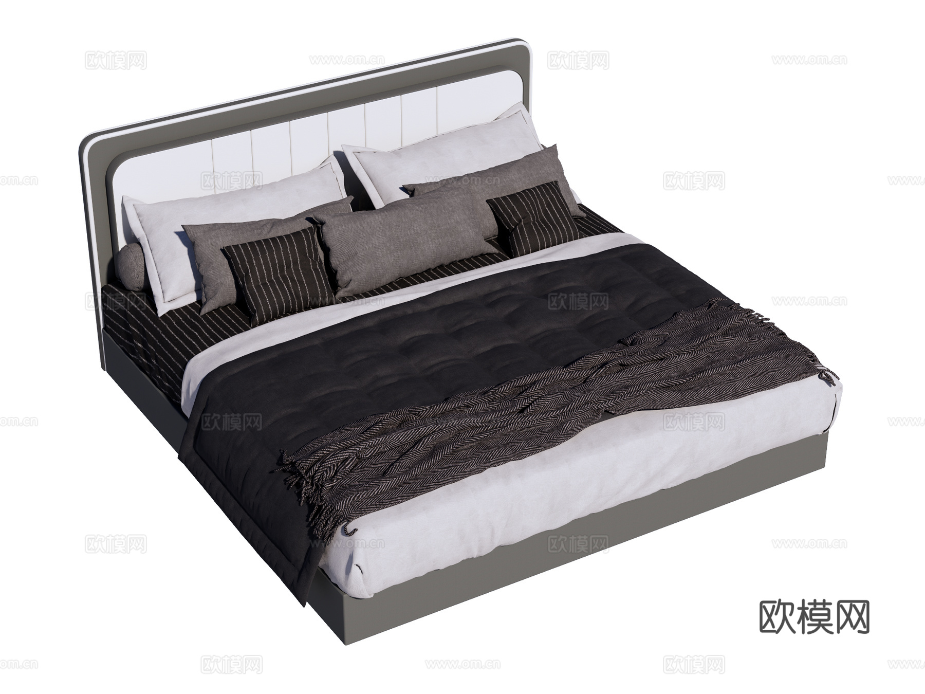 床 双人床 现代床su模型