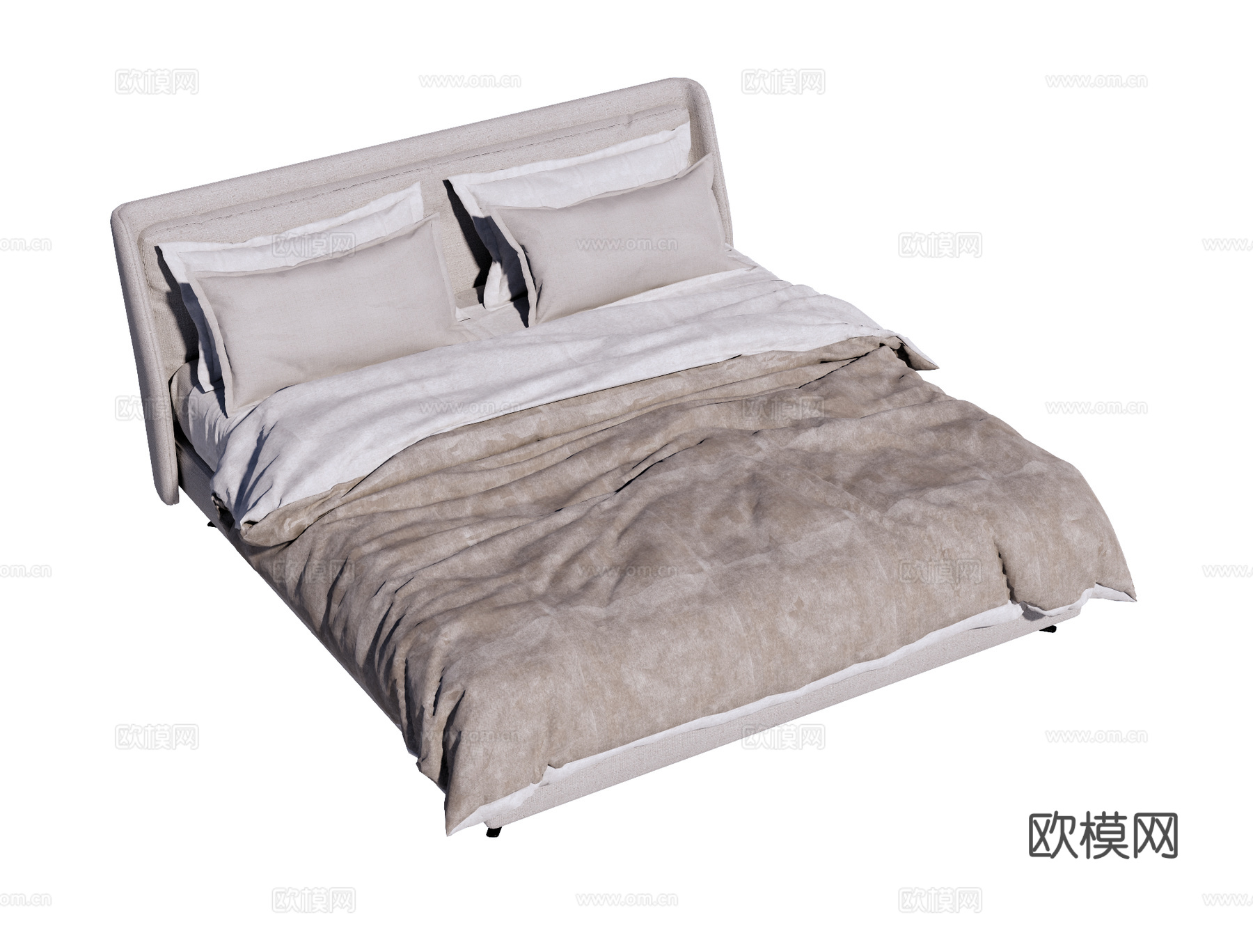 床 双人床 现代床su模型
