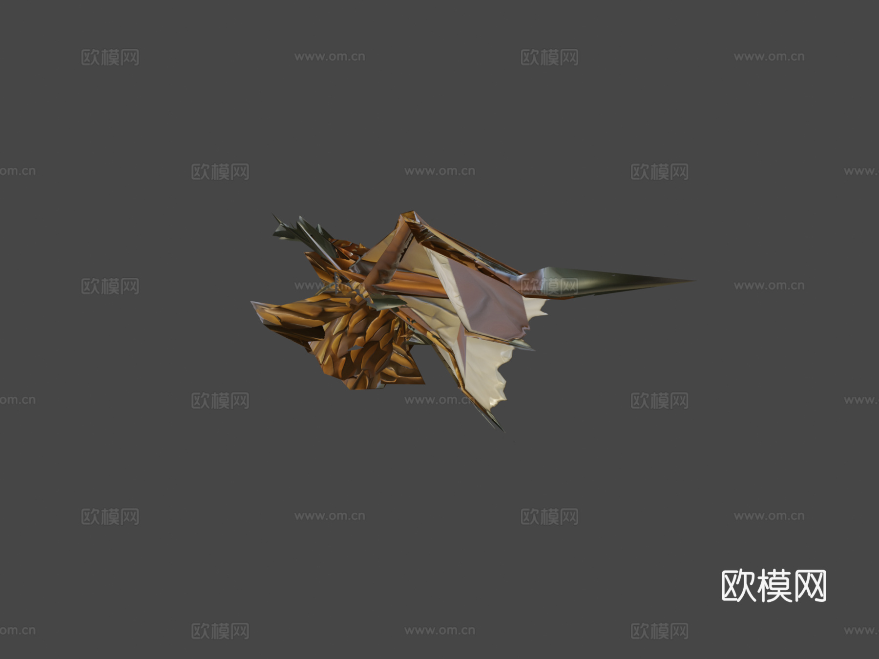 黄金装甲龙3d模型下载（渲染图8）