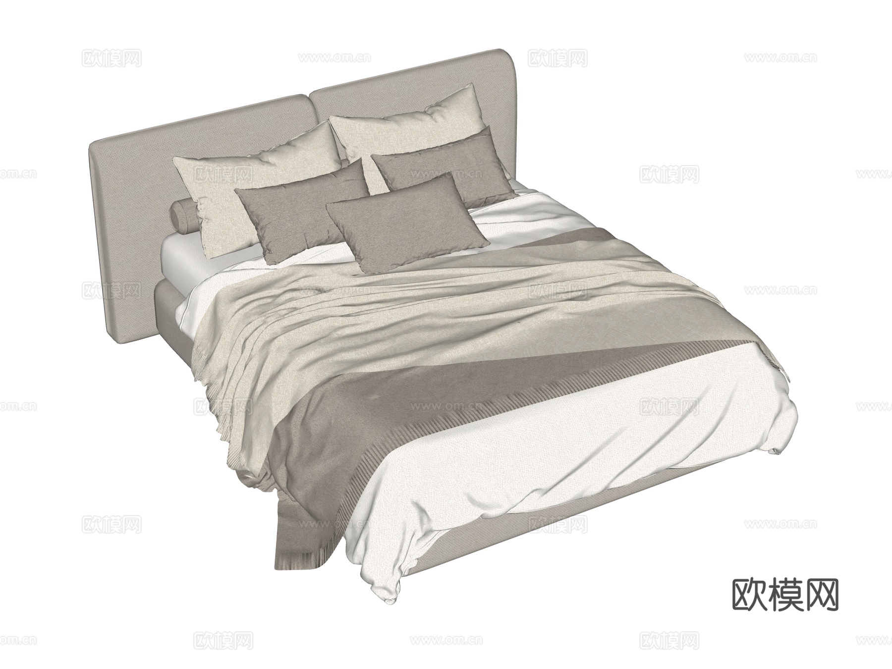 床 双人床 现代床su模型