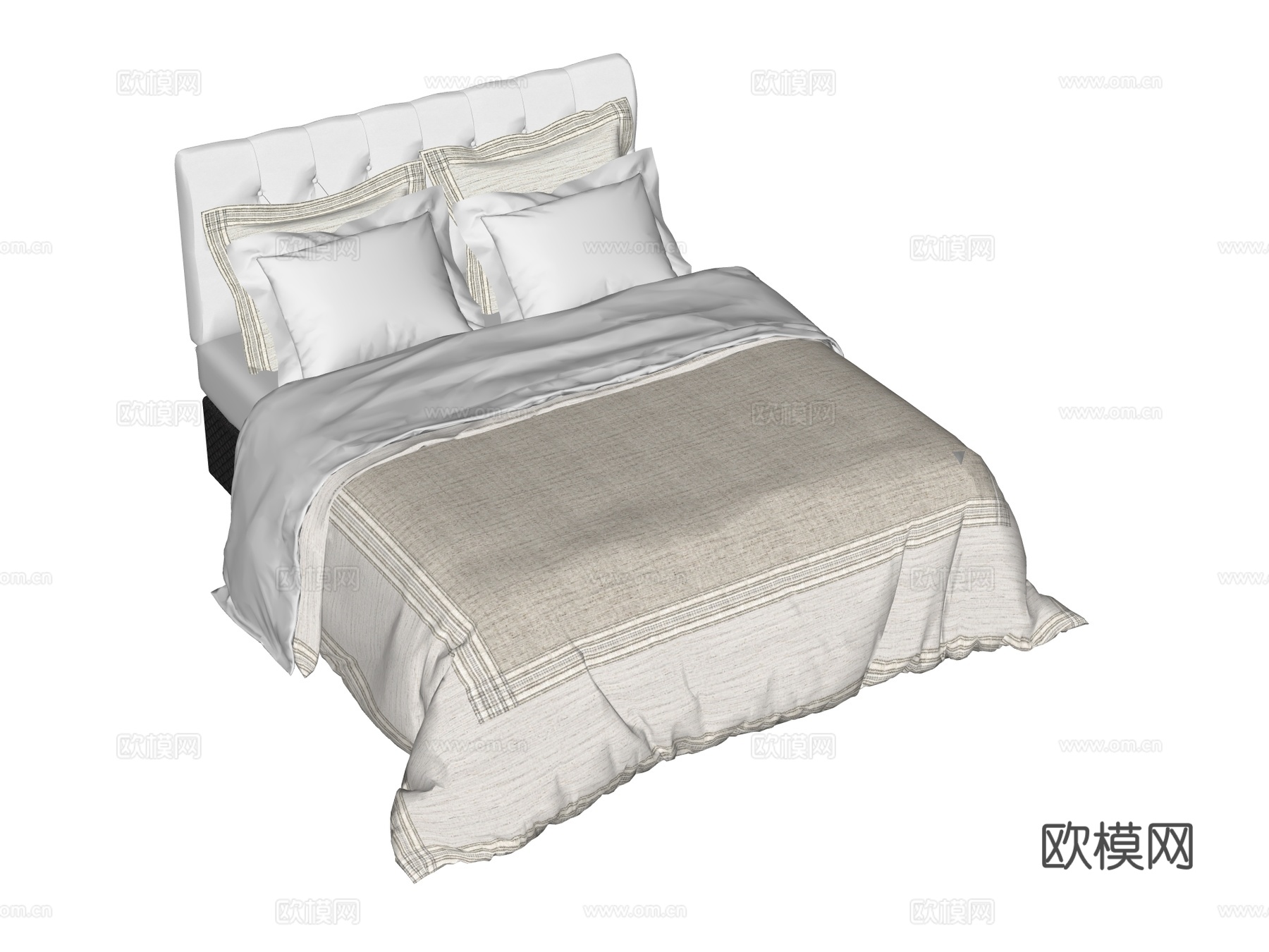 床 双人床 现代床su模型