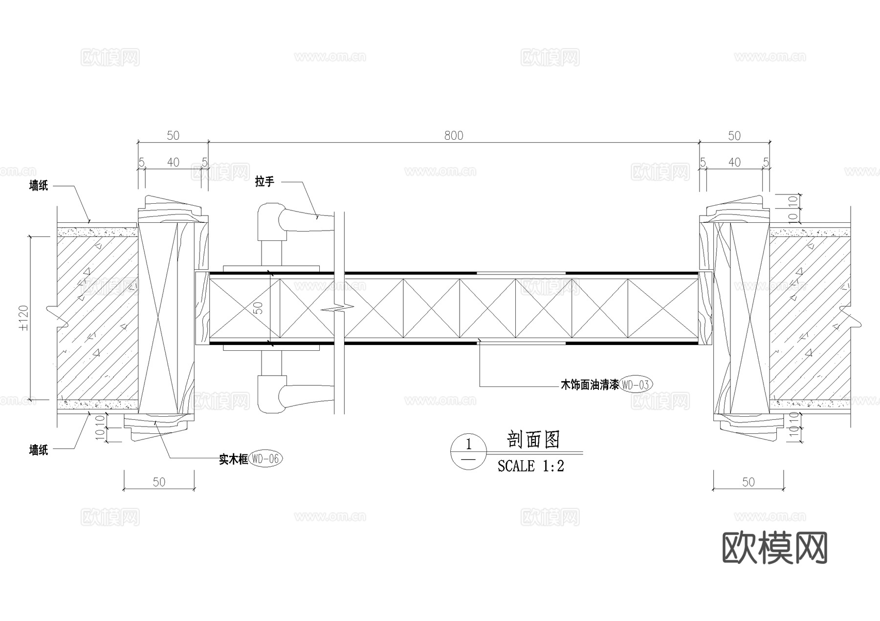 空心木饰面门节点 CAD施工图cad施工图