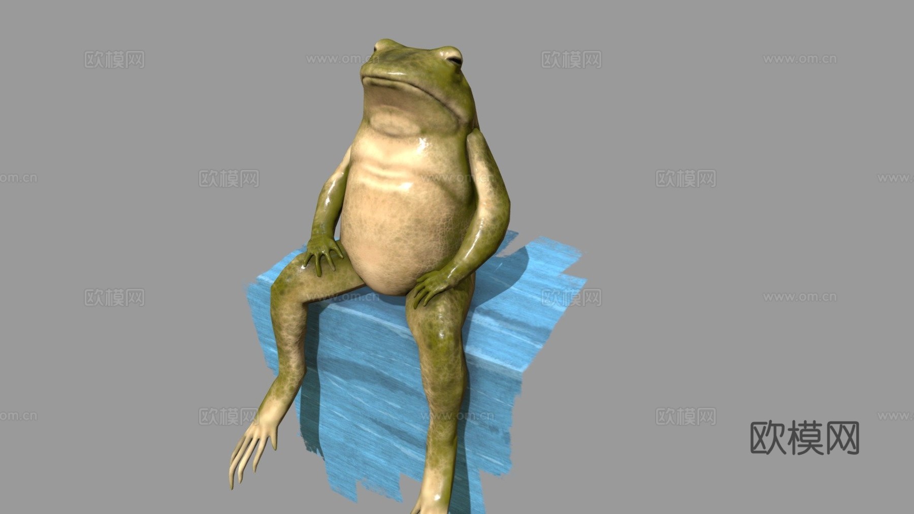 青蛙低多边形3d模型下载（渲染图1）
