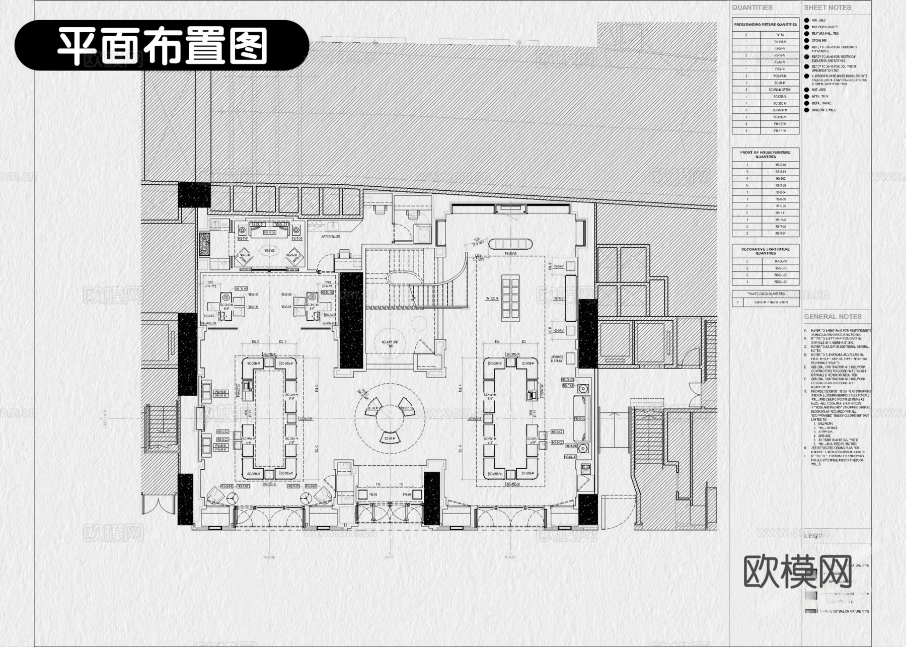 9套珠宝店首饰店黄金店专卖店CAD施工图附效果图cad施工图