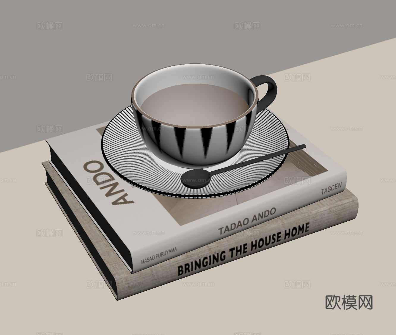 现代摆件 咖啡杯su模型