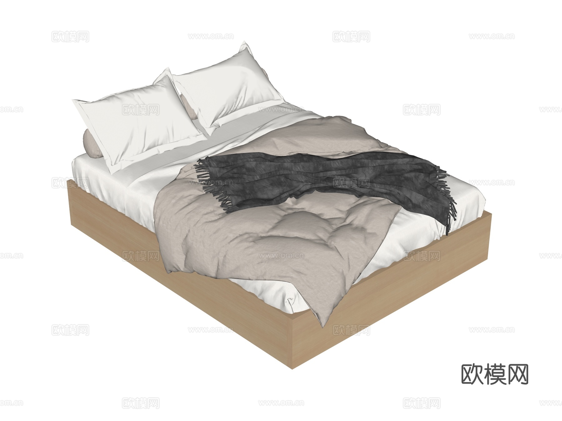 床 双人床su模型