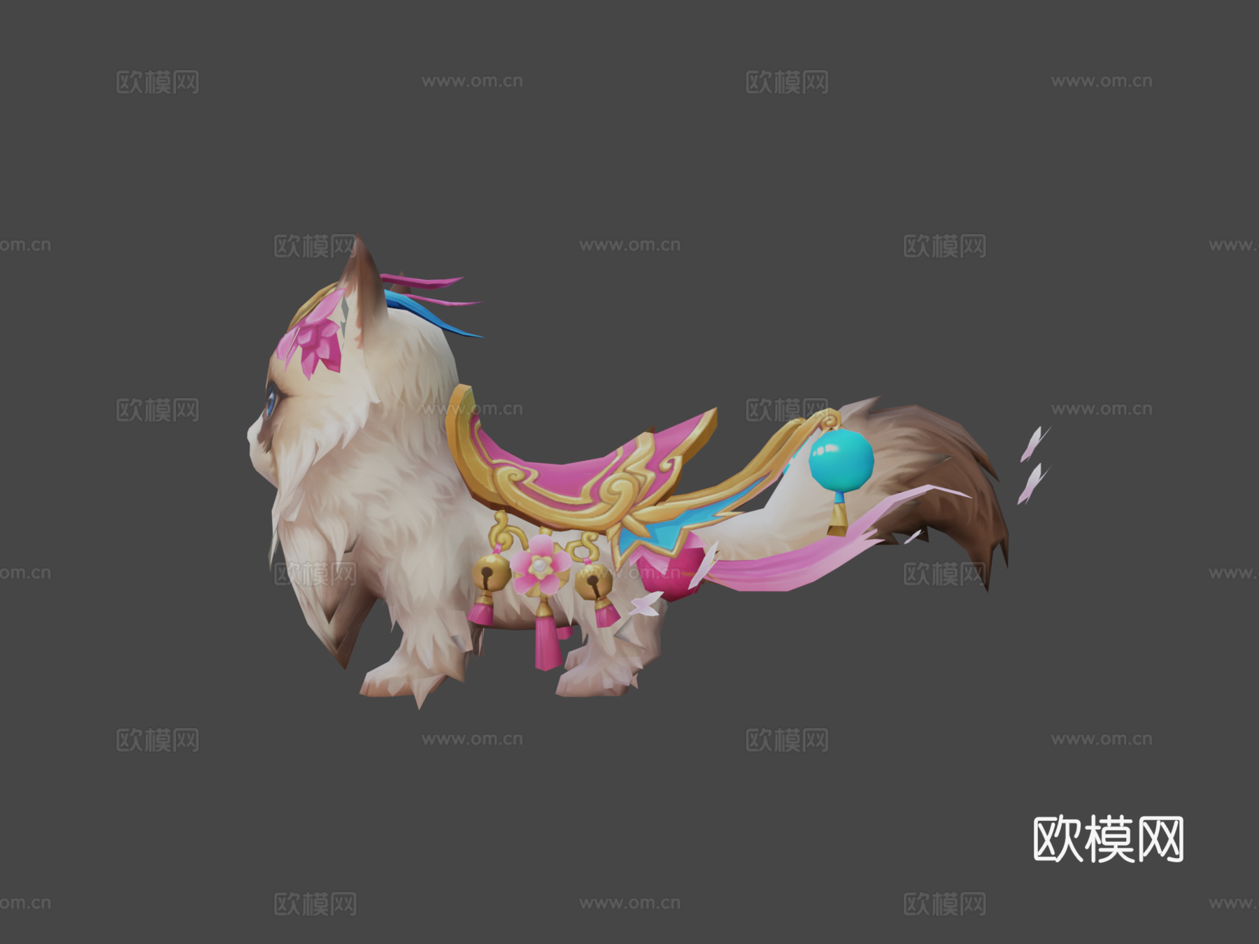 可爱猫坐骑3d模型