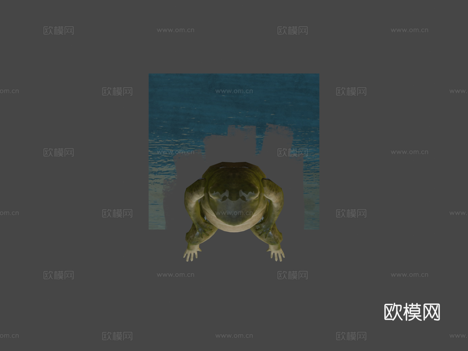 青蛙低多边形3d模型下载（渲染图8）