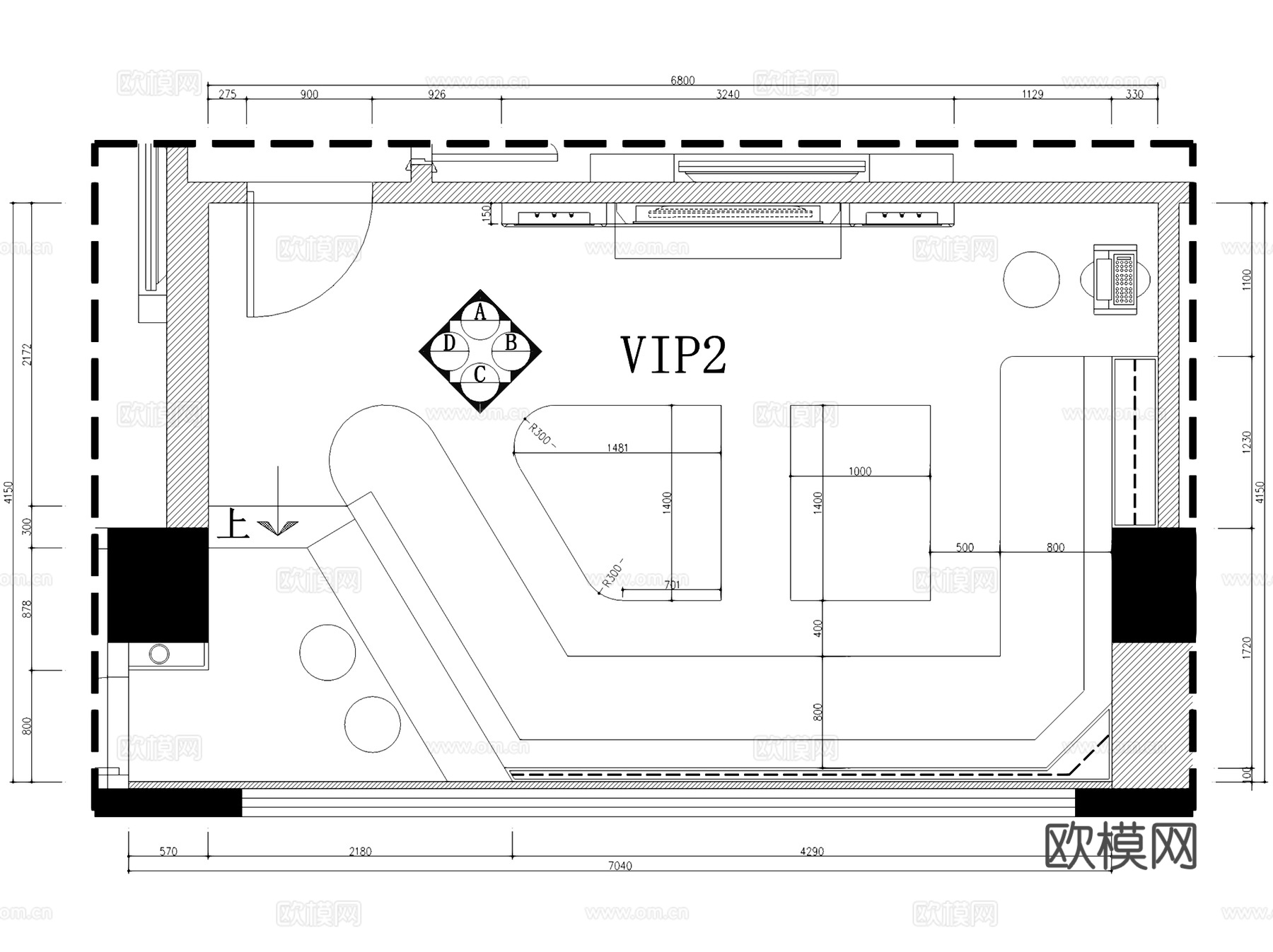 龙岗音派KTV音乐会所室内工装CAD施工图cad施工图