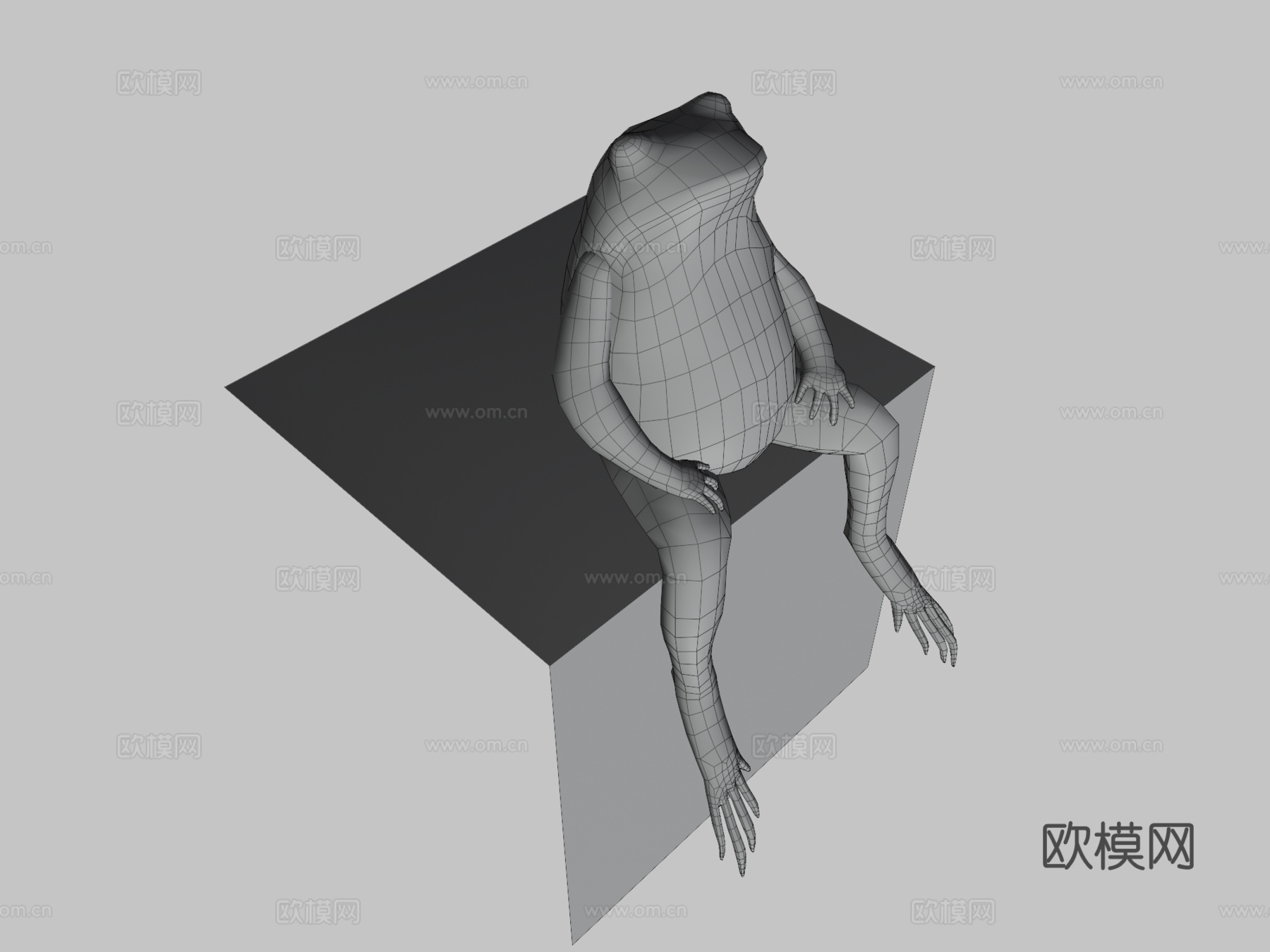 青蛙低多边形3d模型下载（渲染图3）